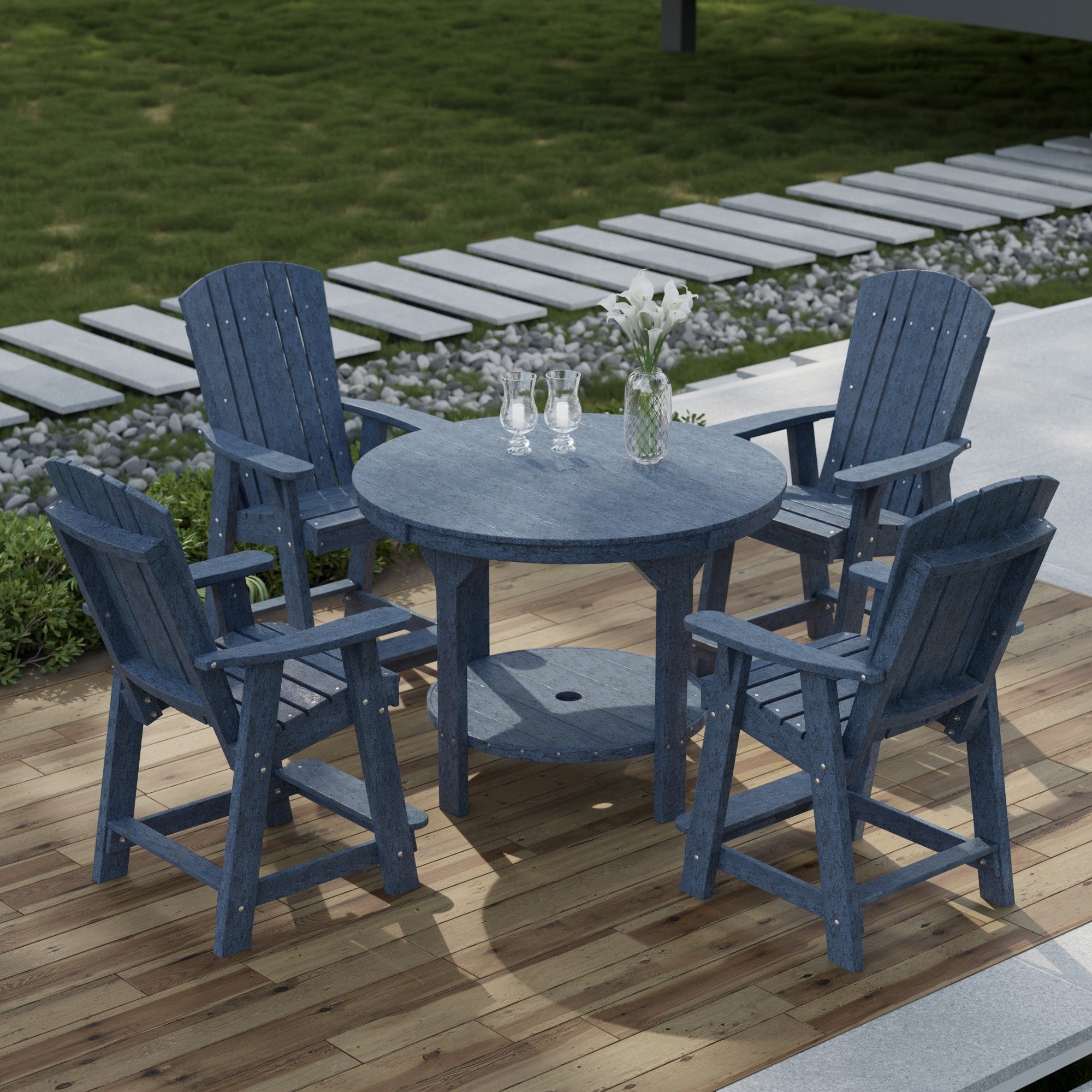 Heritage 5-Piece 48-Inch Pub Counter Height Dining Set - Perfect for Kitchen Islands, Breakfast Bars & Small Space Entertaining