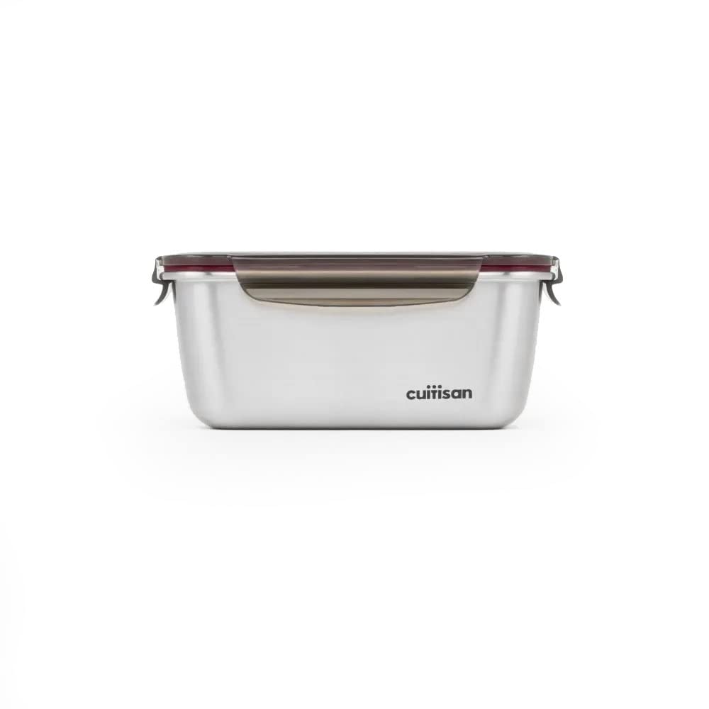 Premium Stainless Steel Airtight Food Storage Container - 60.8oz Rectangle Container | Leakproof, Microwave & Dishwasher Safe | Ideal for Meal Prep, Leftovers, Camping & Office Lunches
