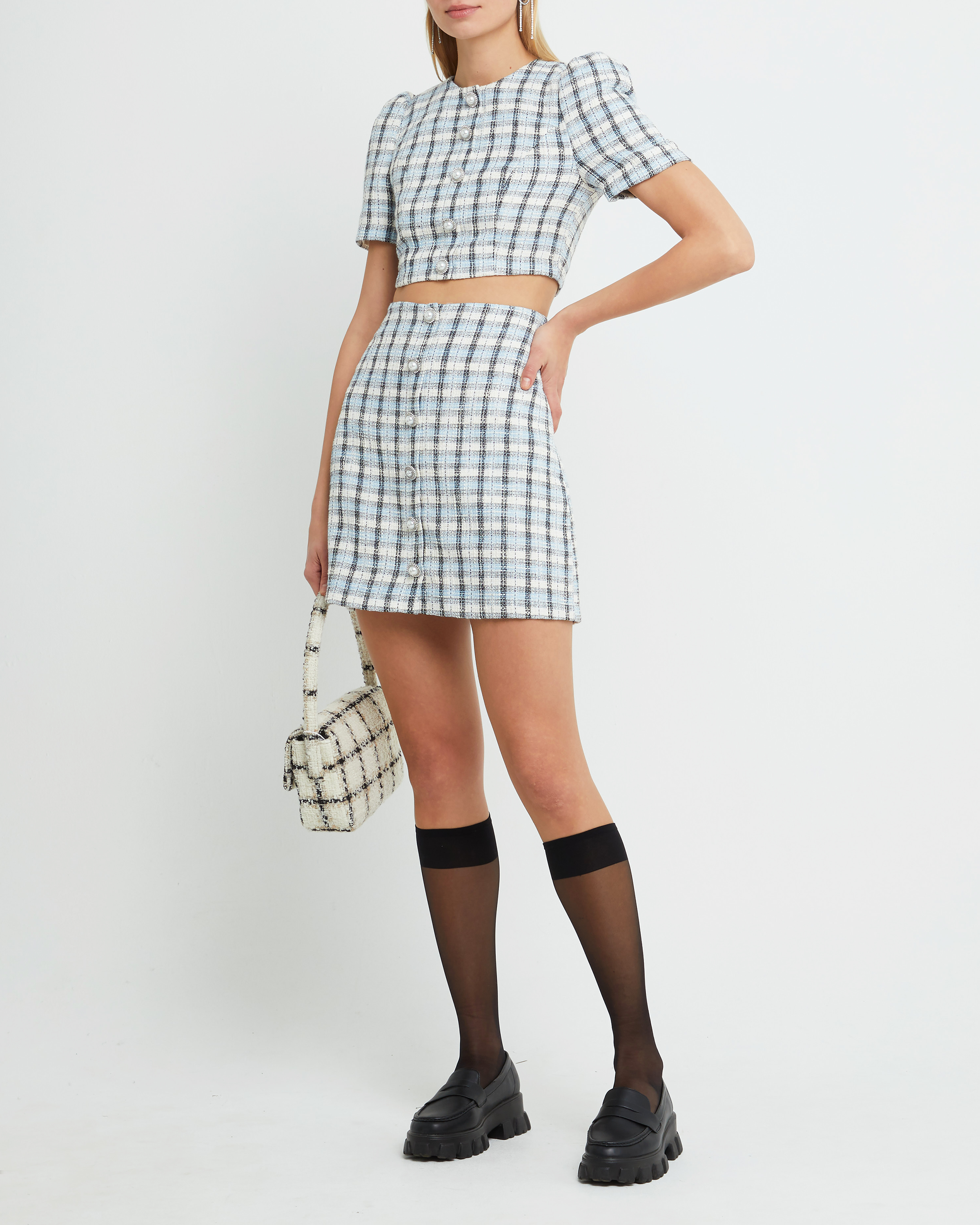 Stylish Blue Plaid Spencer Set - Perfect for Office, Travel & Casual Outfits | Trendy & Comfortable