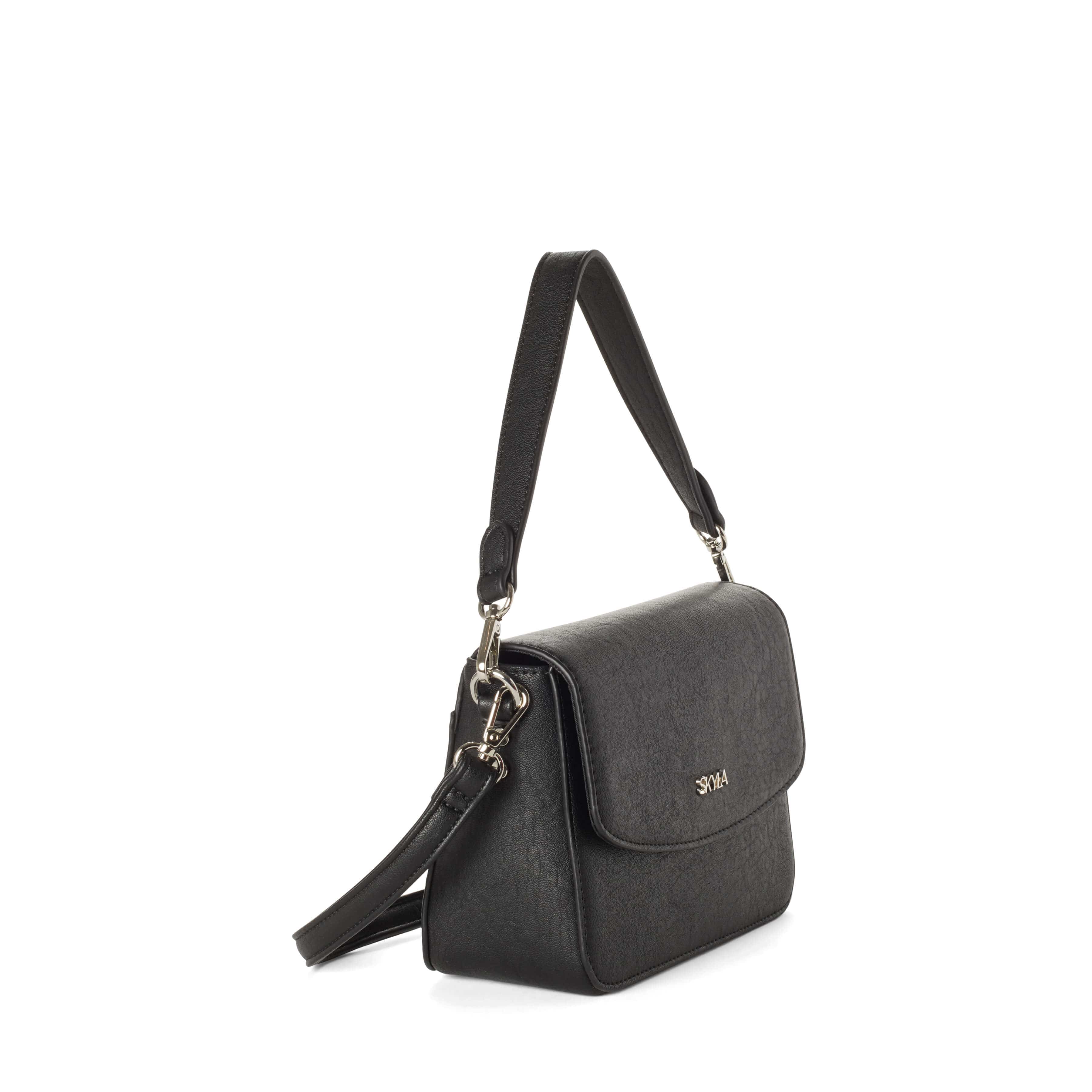 Gracie Classic Vegan Leather Satchel Handbag for Women - Black | Stylish & Eco-Friendly Crossbody Bag for Work, Travel & Everyday Use