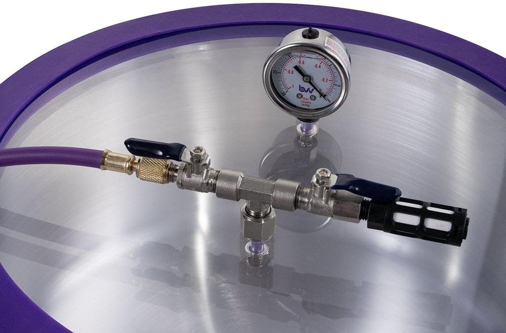 Premium BVV 1 Gallon Stainless Steel Vacuum Chamber with Tempered Glass Lid - Perfect for Food Storage, Sous Vide, and DIY Vacuum Sealing Projects