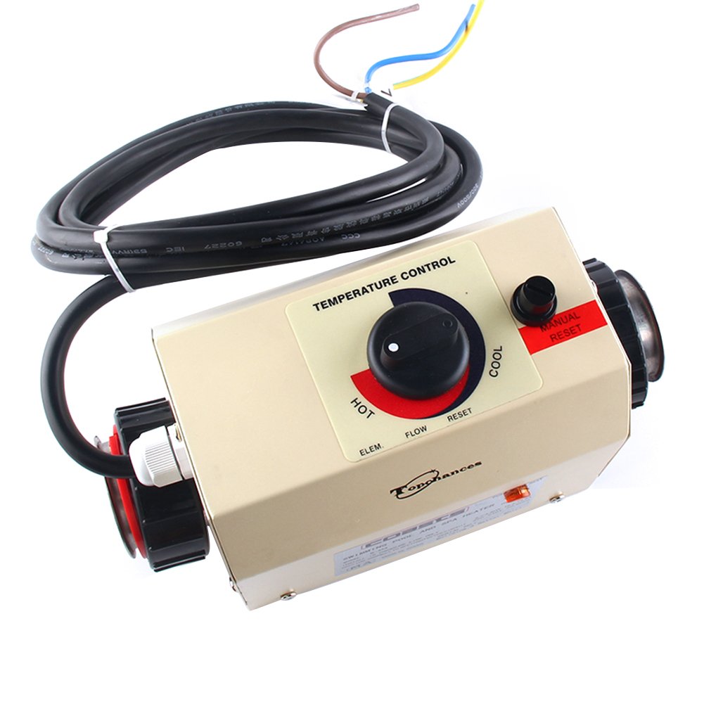 TOPCHANCES 3KW Electric Pool Heater for Swimming Pools, Spas & Hot Tubs - 220V Thermostat Control | Fast Water Heating for Year-Round Comfort