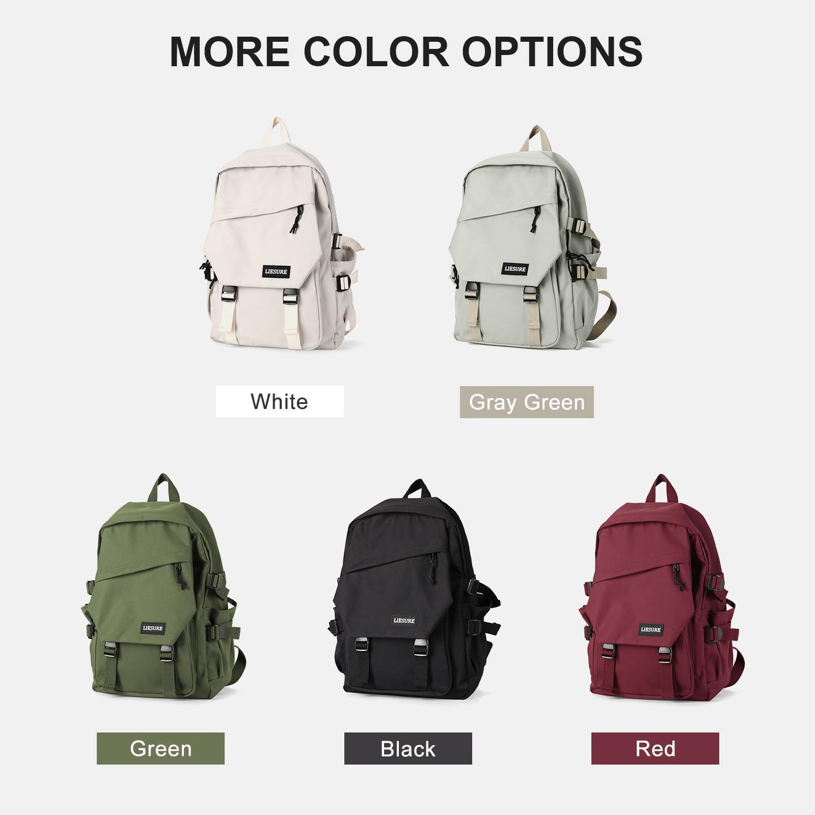 Lightweight Water-Resistant School Backpack for Men & Women - Casual Daypack, College Laptop Bag, Travel Rucksack & Sports Bookbag for High School & Middle School Students (White) - Perfect for Daily Commute, Campus Life & Outdoor Activities