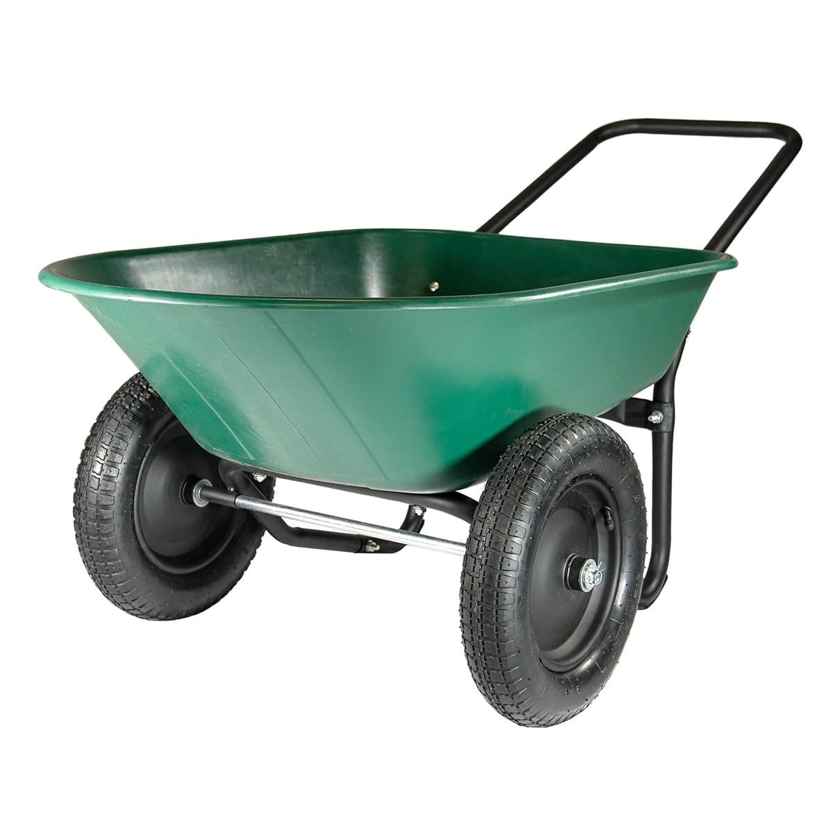 2-Wheel Poly Tray Patio Cart with Durable Wheels - Portable Outdoor Utility Cart for Gardening, Moving, and Patio Use