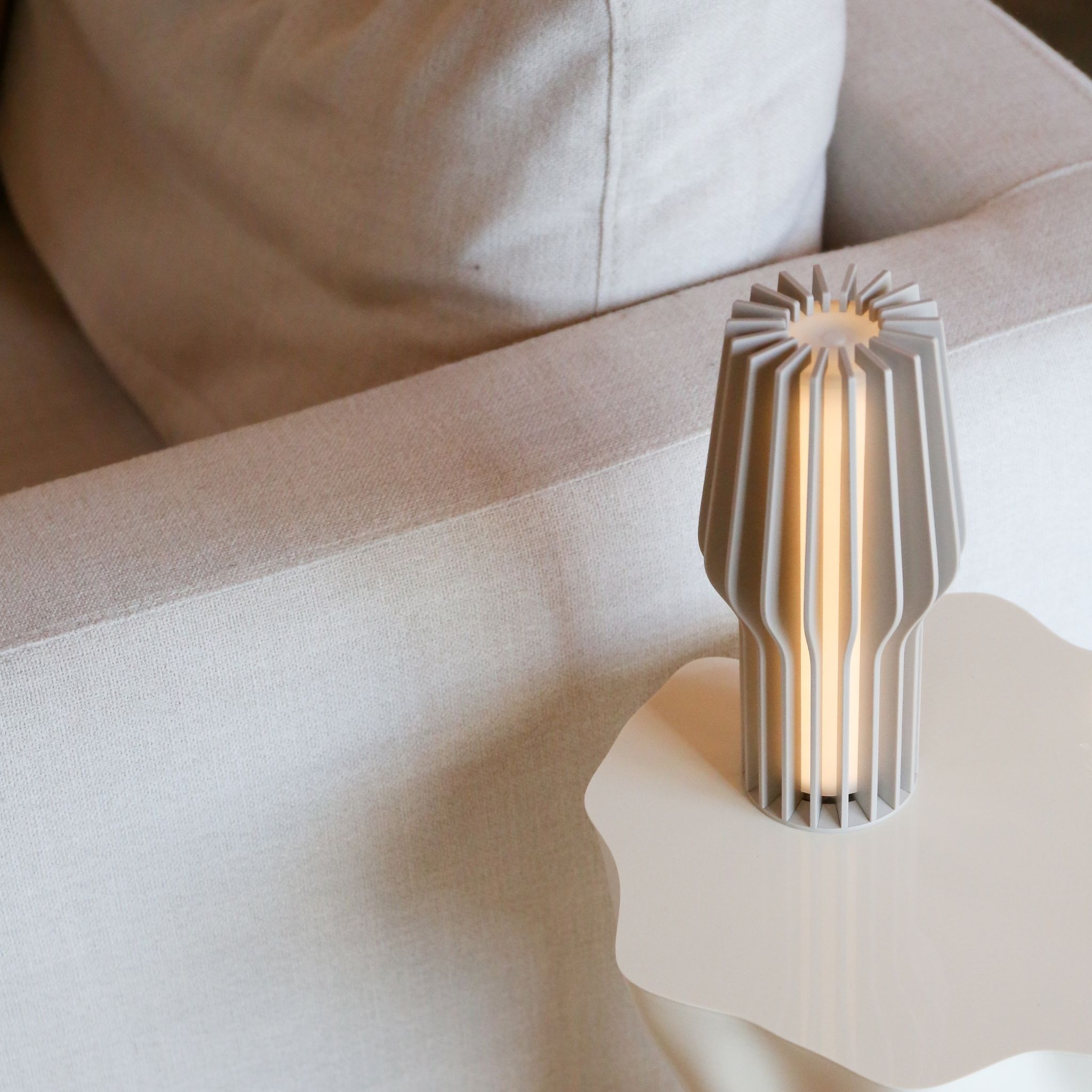 EVA SOLO Radiant Rechargeable Table Lamp - Beige LED Night Light for Bedroom, Living Room & Office | Dimmable, Portable & USB Charging