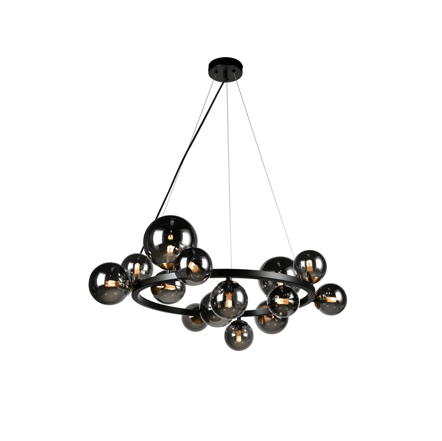 Astros Centre Ceiling Light in Matt Black & Polished Brass - Modern Lighting Fixture for Living Room, Bedroom, and Dining Room