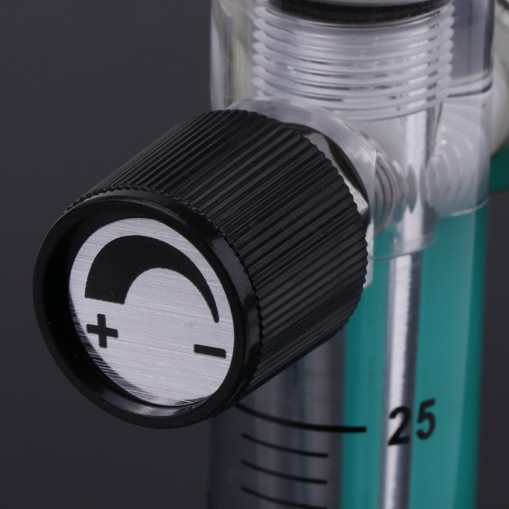 Oxygen Flow Meter 2.5-25LPM with Control Valve for Oxygen, Air & Gas - Medical, Industrial & Home Use - Precise Flow Measurement for Respiratory Therapy, Welding & Laboratory Applications