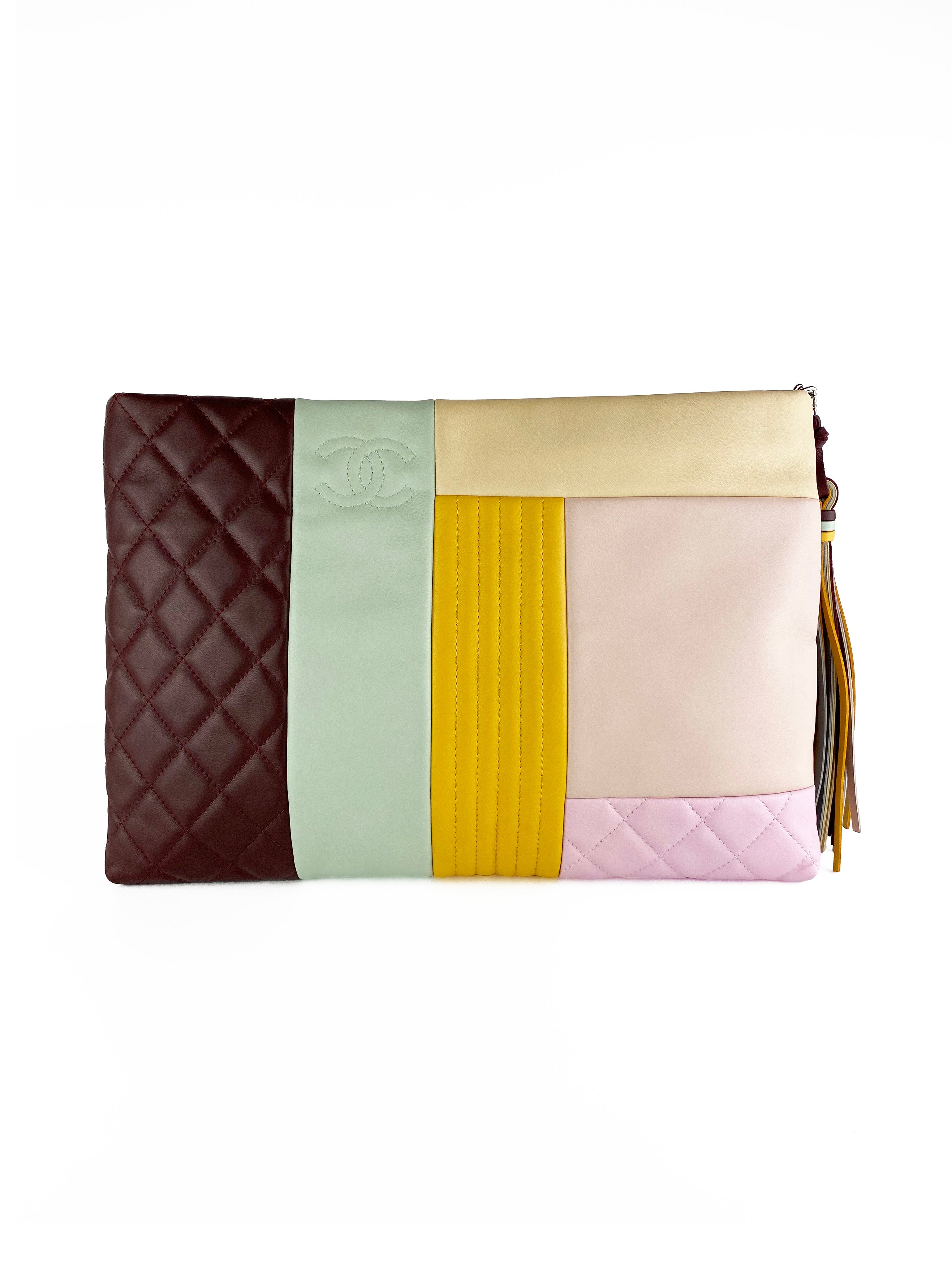 Chanel Multicolor Quilted Patchwork Leather Pouch - Luxury Cosmetic Bag for Women, Perfect for Travel & Everyday Use