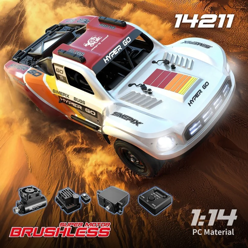 MJX Hyper Go 14211 1/14 Scale Brushless RC Truck - 70km/h High Speed, CNC Alloy Chassis - Off-Road Racing, Backyard Bashing & RC Hobby Enthusiasts