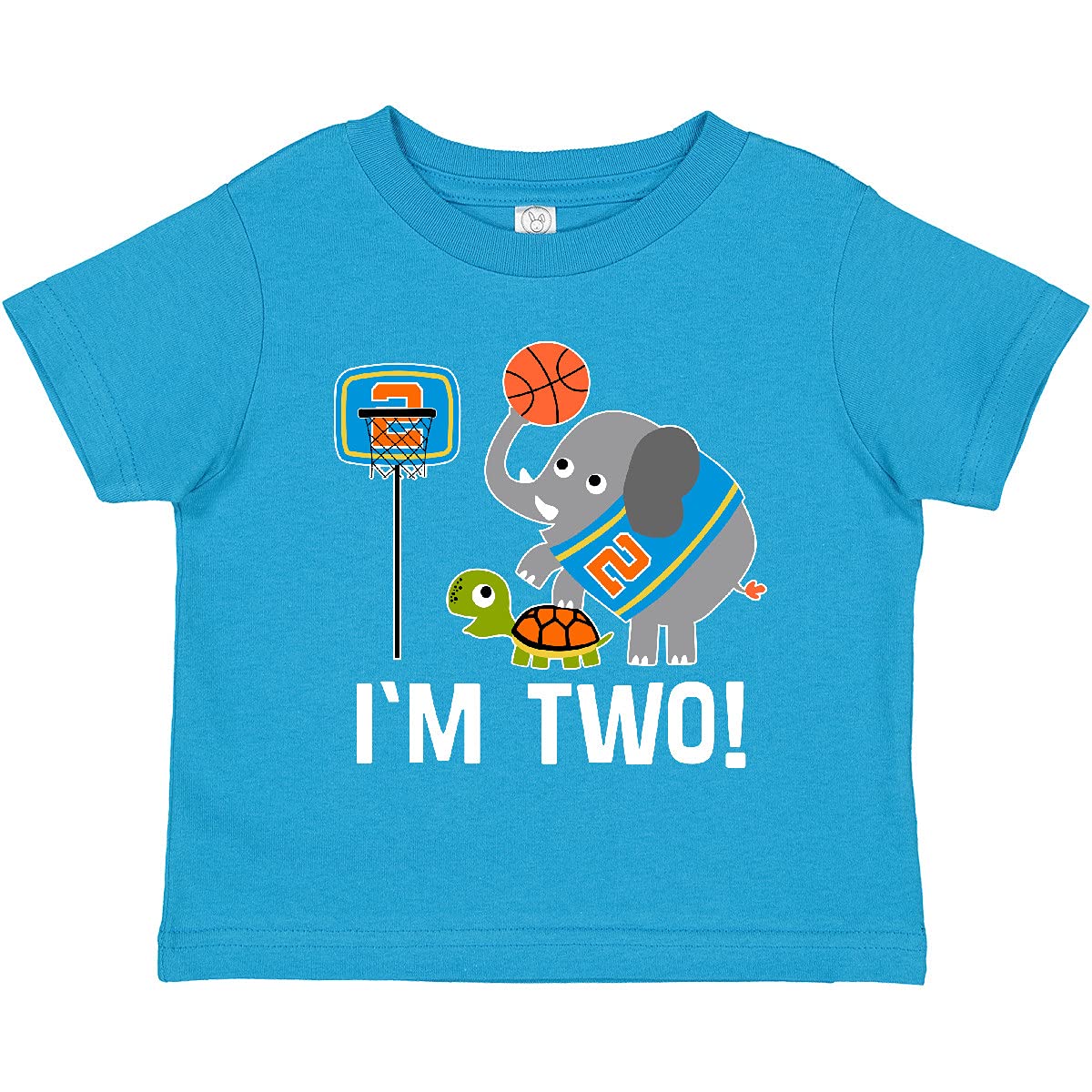 Inktastic Basketball 2nd Birthday T-Shirt for Toddlers - Cute 2 Year Old Boy Basketball Party Outfit for Birthday Celebrations & Sports Events