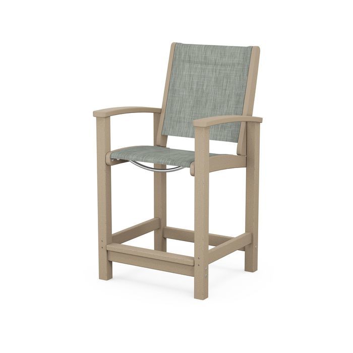 POLYWOOD Coastal Counter Chair - Durable Outdoor Bar Stool for Patio, Deck & Poolside - Weather-Resistant & Low Maintenance