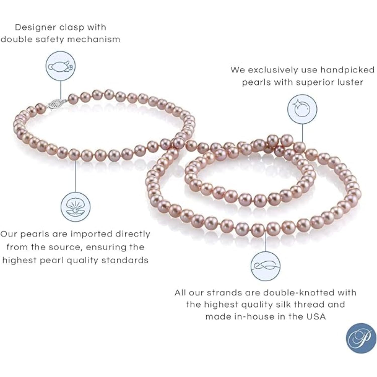 AAA Quality Round Pink Freshwater Cultured Pearl Necklace for Women - Elegant Pearl Jewelry Gift for Christmas, Holidays & Anniversaries | Perfect for Weddings, Parties & Special Occasions