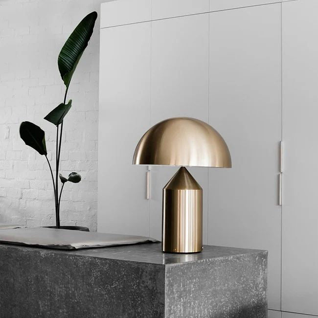 Atollo Modern Metal Table Lamp - Minimalist Design for Living Room, Bedroom & Office - Dimmable LED Desk Light for Home Decor & Workspace Lighting