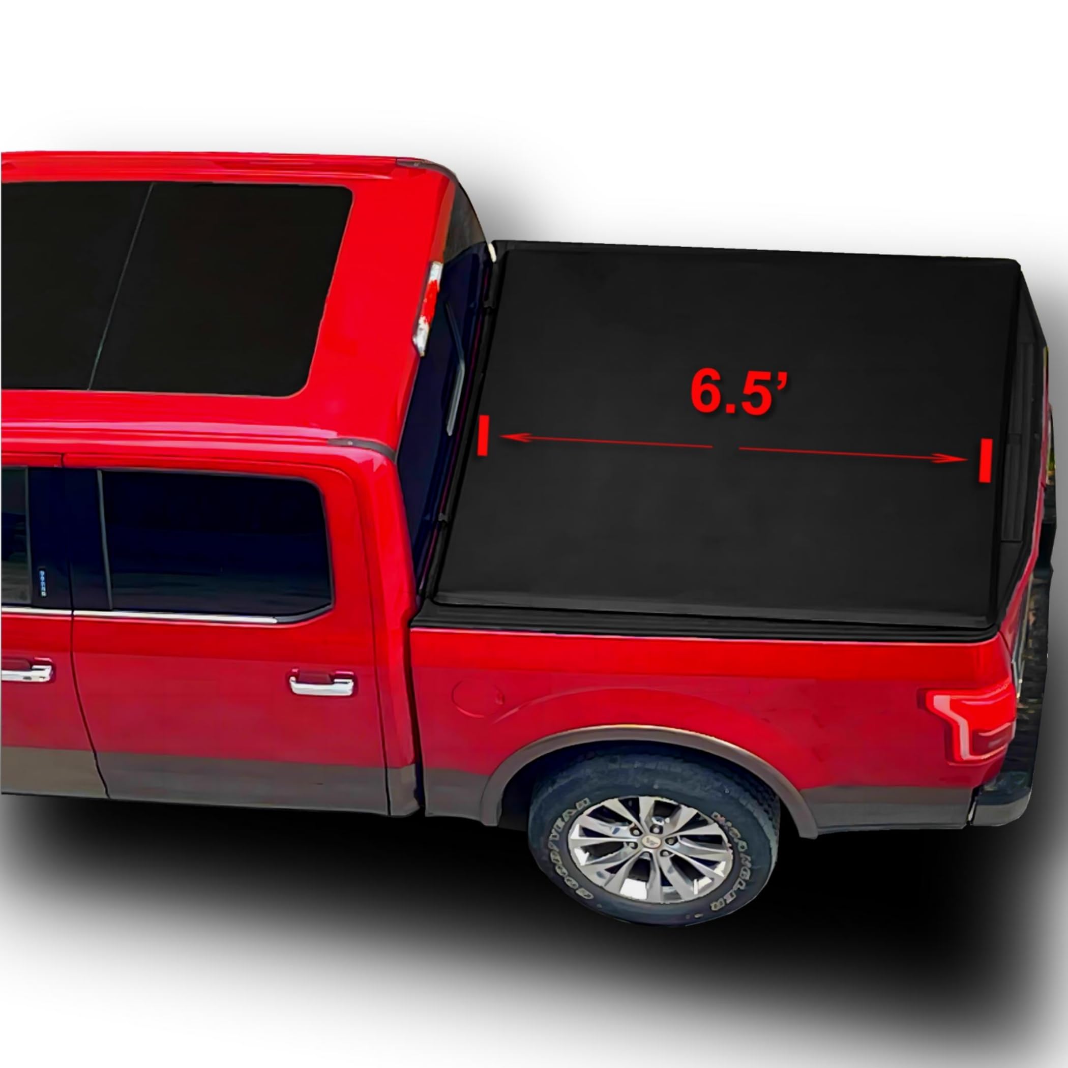 Soft Roll Up 6.5' Vinyl Truck Tonneau Cover Compatible with 2007-2021 Toyota Tundra | Fits Deck Rail System | Durable Bed Cover for Hauling & Outdoor Adventures