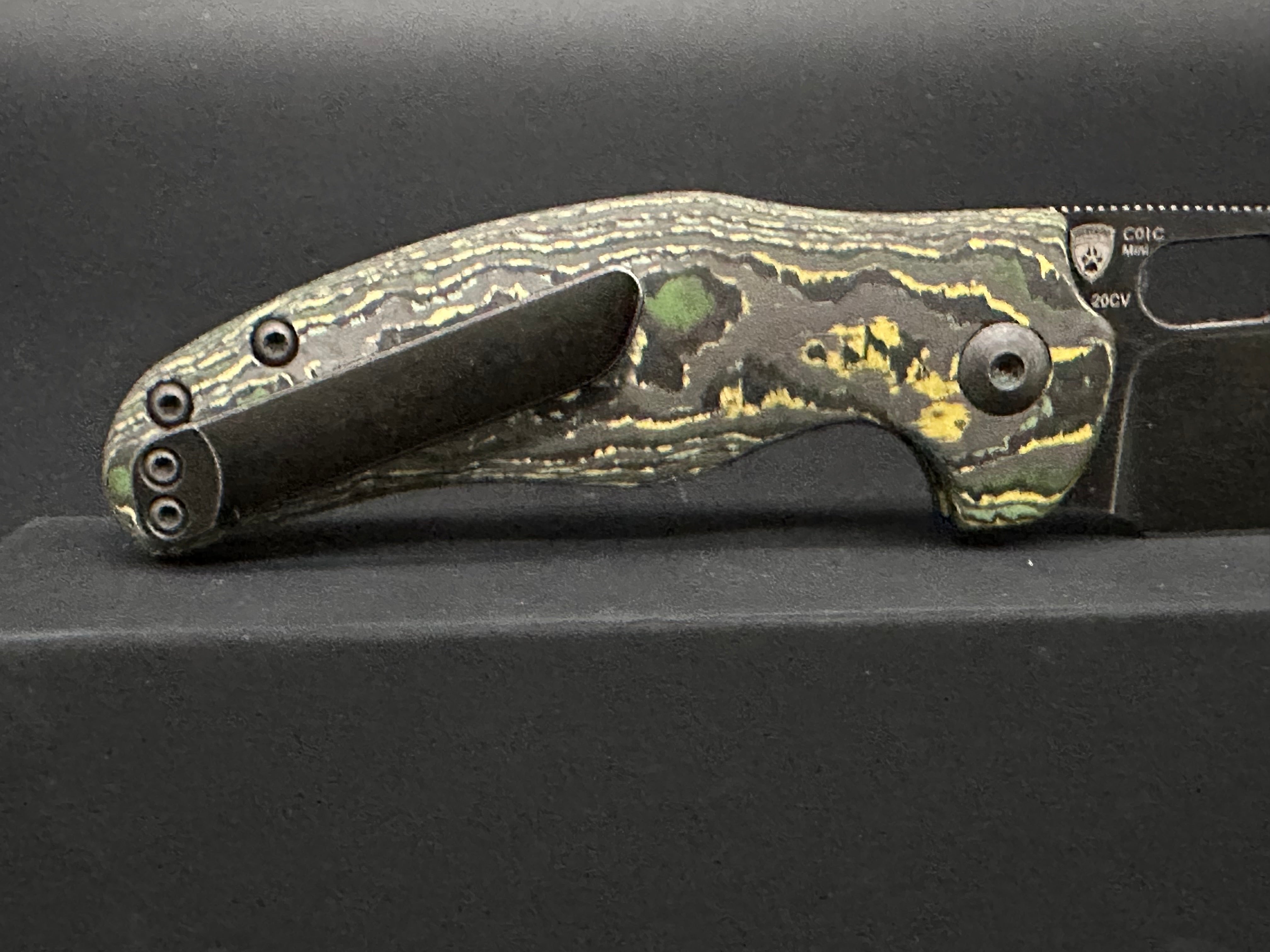 Kizer C01C Mini Sheepdog Folding Pocket Knife - 20CV Steel Blade, Fat Carbon Handle - EDC, Camping, Hiking & Outdoor Survival Tool