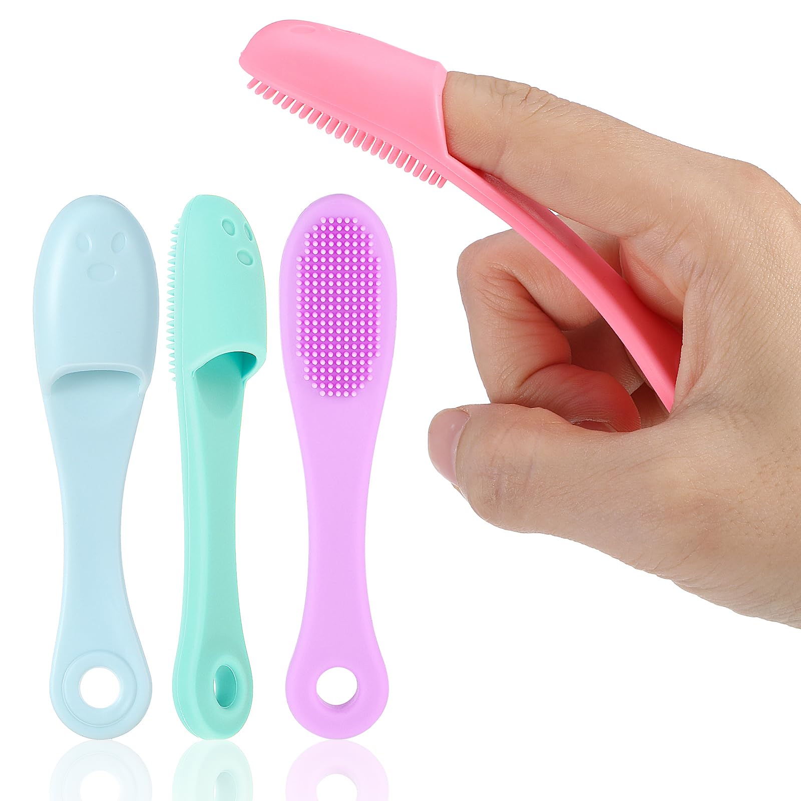 4 Pack Dog Finger Toothbrush Set - Soft Bristle Pet Dental Care Kit for Dogs & Cats - Food Grade Silicone Finger Brush Fits Most Sizes - Perfect for Daily Teeth Cleaning & Oral Hygiene at Home