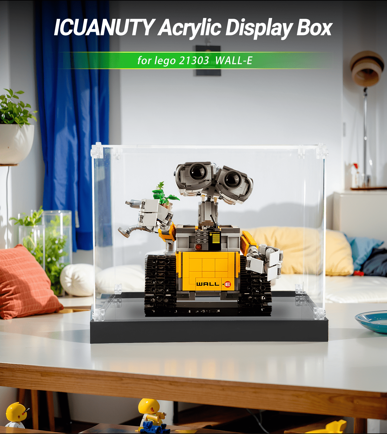 Official LEGO Ideas WALL-E 21303 Display Case - Premium Acrylic Showcase for Collectible LEGO Sets - Perfect for Home Decor, Office Display & Gift Giving