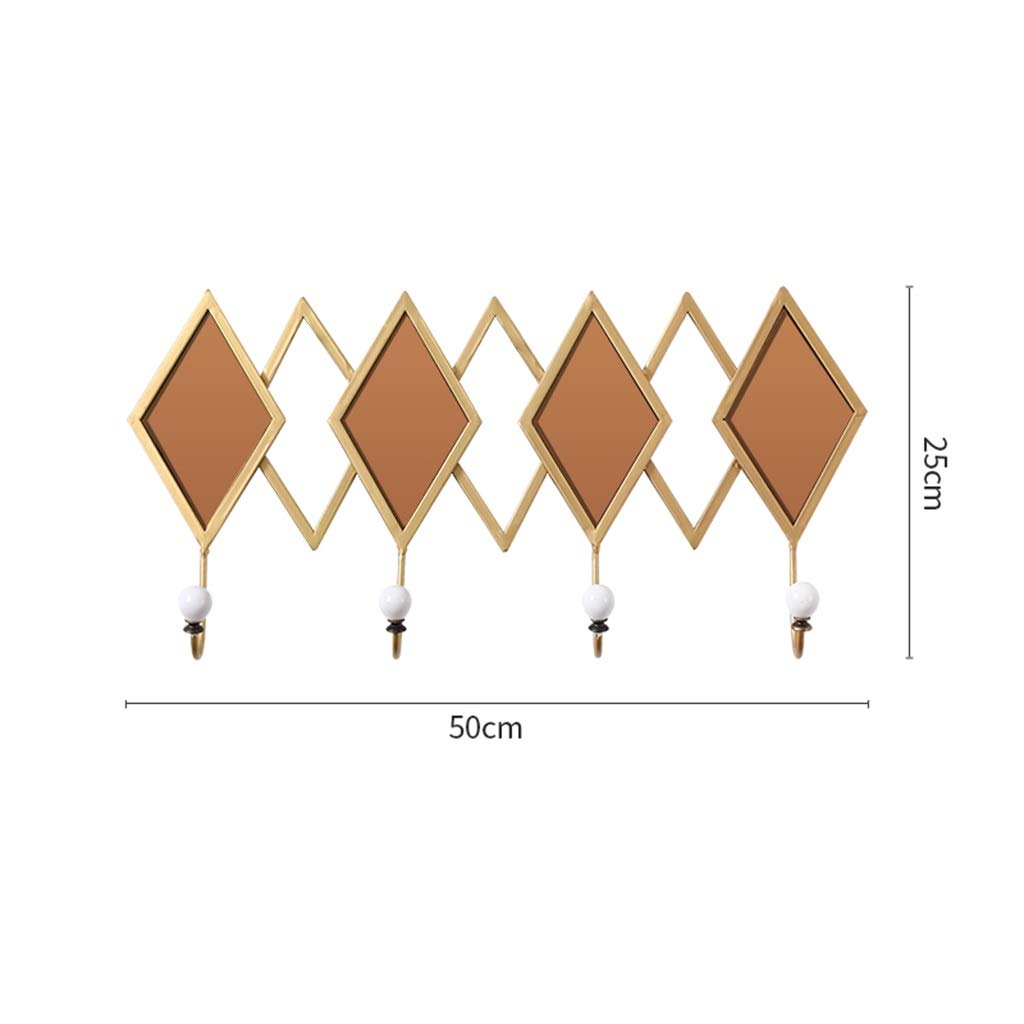 Stylish Metal Wall-Mounted Coat Rack with Key Holder - Space-Saving Entryway Organizer for Hats, Coats & Bags (Orange, 50x25cm) - Perfect for Hallway, Porch, Bedroom & Apartment Decor