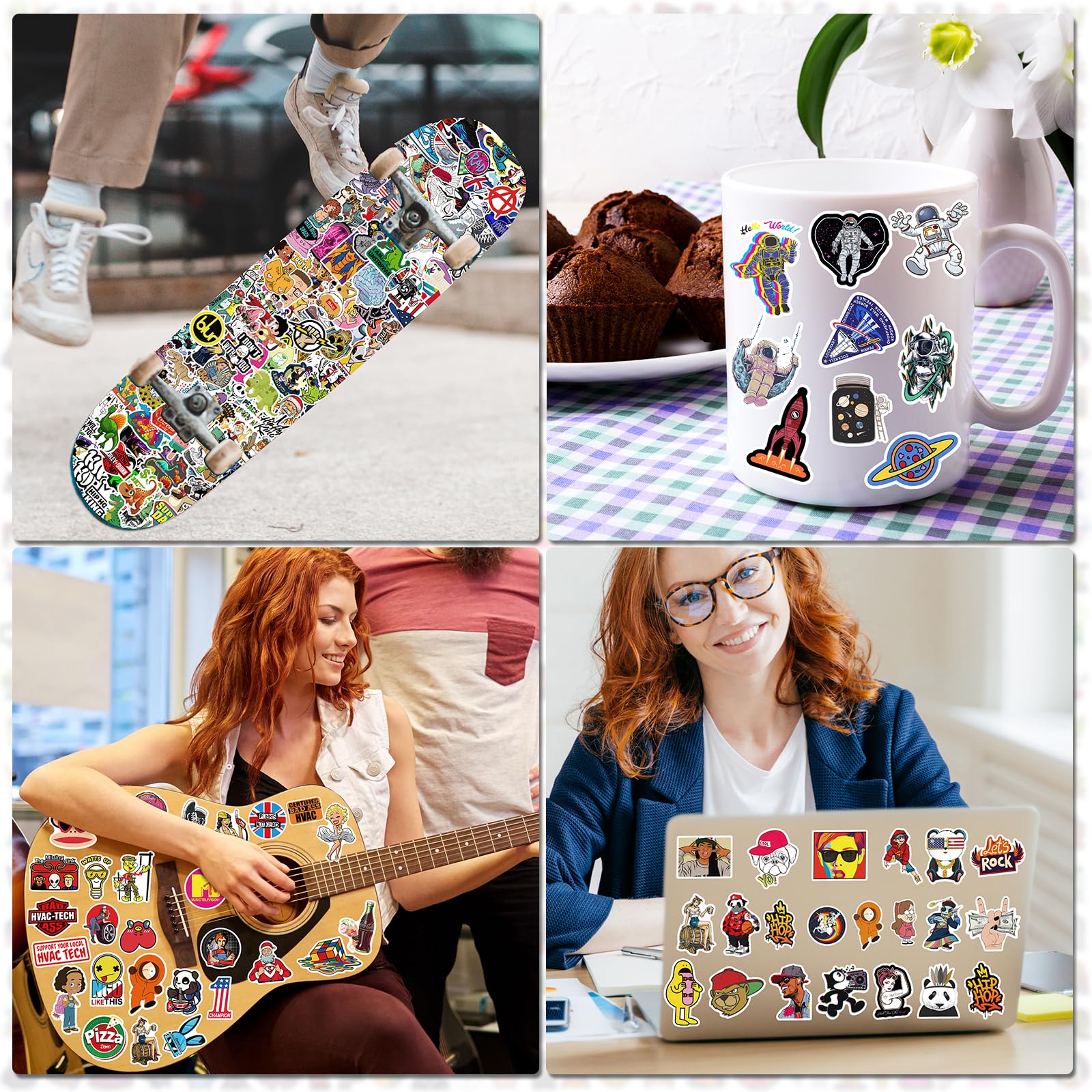 600 Pcs Vinyl Stickers Pack - Waterproof Decorative Stickers for Water Bottles, Laptop, Bike, Car, Skateboard & Helmet - Perfect for DIY Crafts, School Projects, and Personalizing Your Belongings