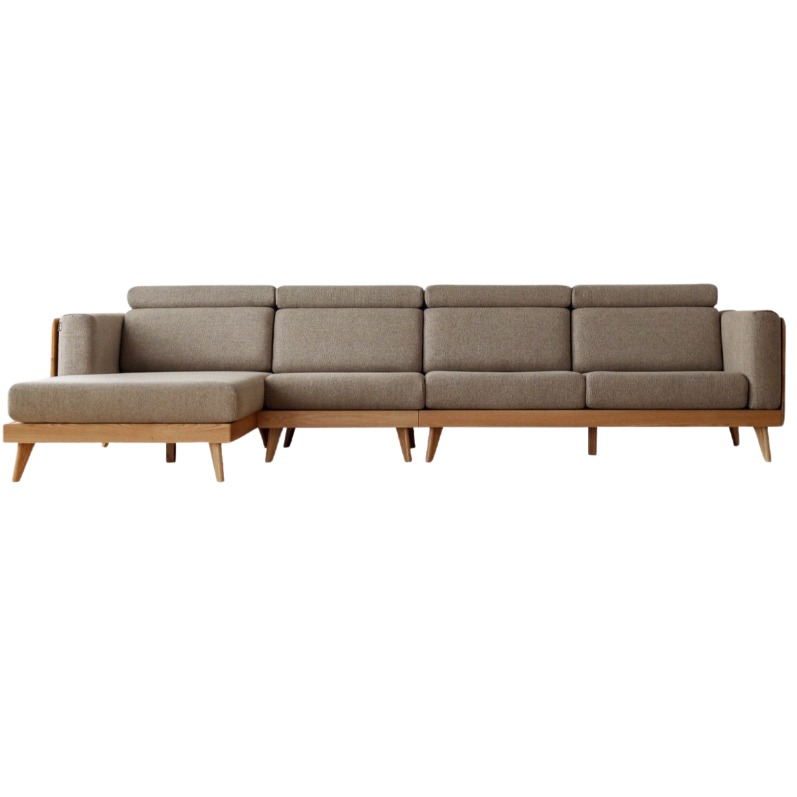 Oak & Ash Solid Wood Modern Fabric Sofa - Contemporary Living Room Furniture for Comfortable Lounging & Stylish Home Decor