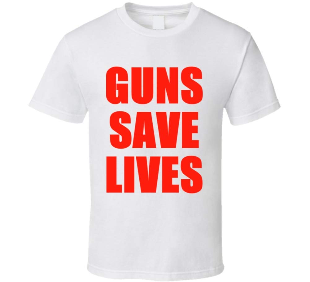 2nd Amendment T-Shirt - Guns Save Lives No Gun Control Shirt - Pro Gun Rights Apparel for Shooting Range & Political Rallies