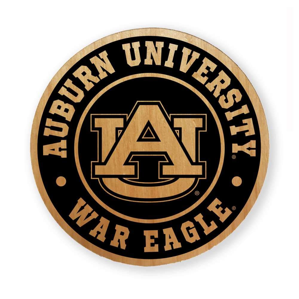 NCAA Alderwood Round Coasters - Set of 4, Premium Wood Drink Coasters for Beer, Wine & Coffee - Perfect for Game Day, Home Bar & Office Decor