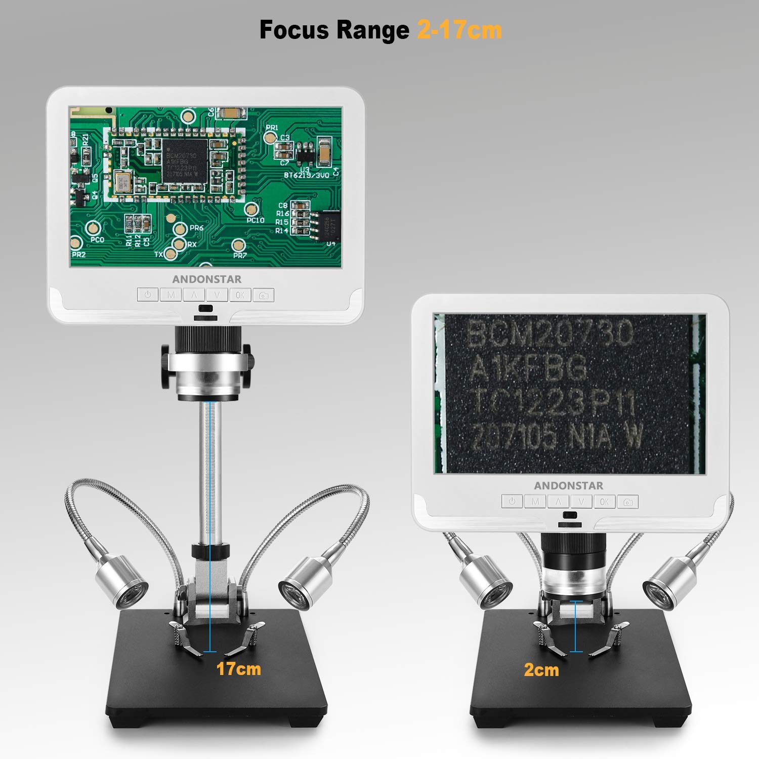 Andonstar AD206 7-inch LCD Digital Microscope - 200X Magnification Zoom for Soldering, Phone Repair & Circuit Board Inspection | Electronics Microscope for Hobbyists, Engineers & DIY Projects
