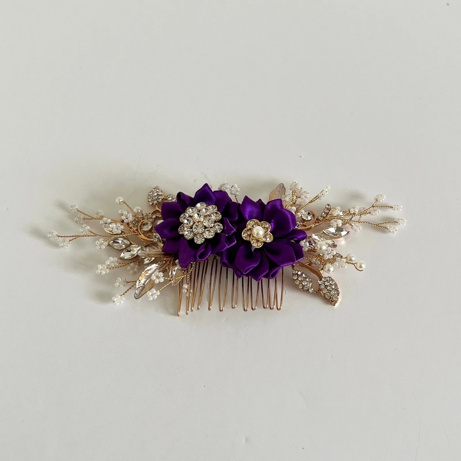 Elegant Floral Bridal Hair Comb - Wedding Hair Accessory with Flowers in All Colors (TT325) | Perfect for Brides, Bridesmaids & Special Occasions