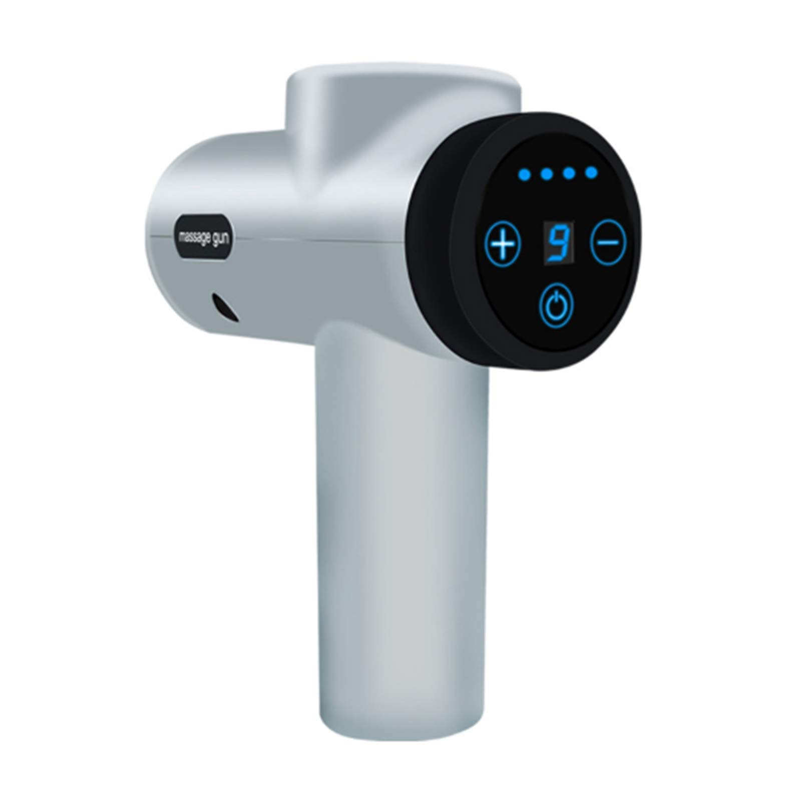QGGESY Electric Handheld Massager - Portable Percussion Massage Gun for Deep Tissue, 9-30 Speed Levels, 6 Interchangeable Heads, LCD Touch Screen - Perfect for Gym Recovery, Muscle Pain Relief & Home Relaxation