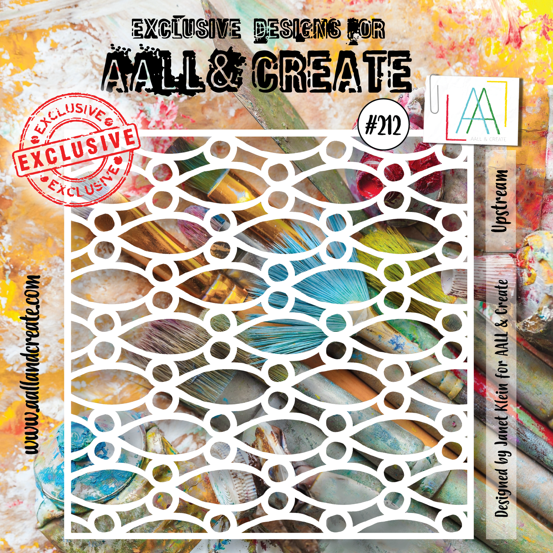 AALL and Create 6x6 Stencil 212 Upstream - Perfect for Scrapbooking, Card Making, and DIY Art Projects