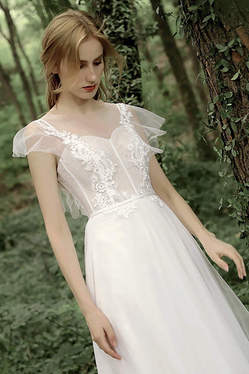 Elegant Sweetheart Neckline Wedding Dress with Appliques - Long Bridal Gown for Church Ceremony & Romantic Reception