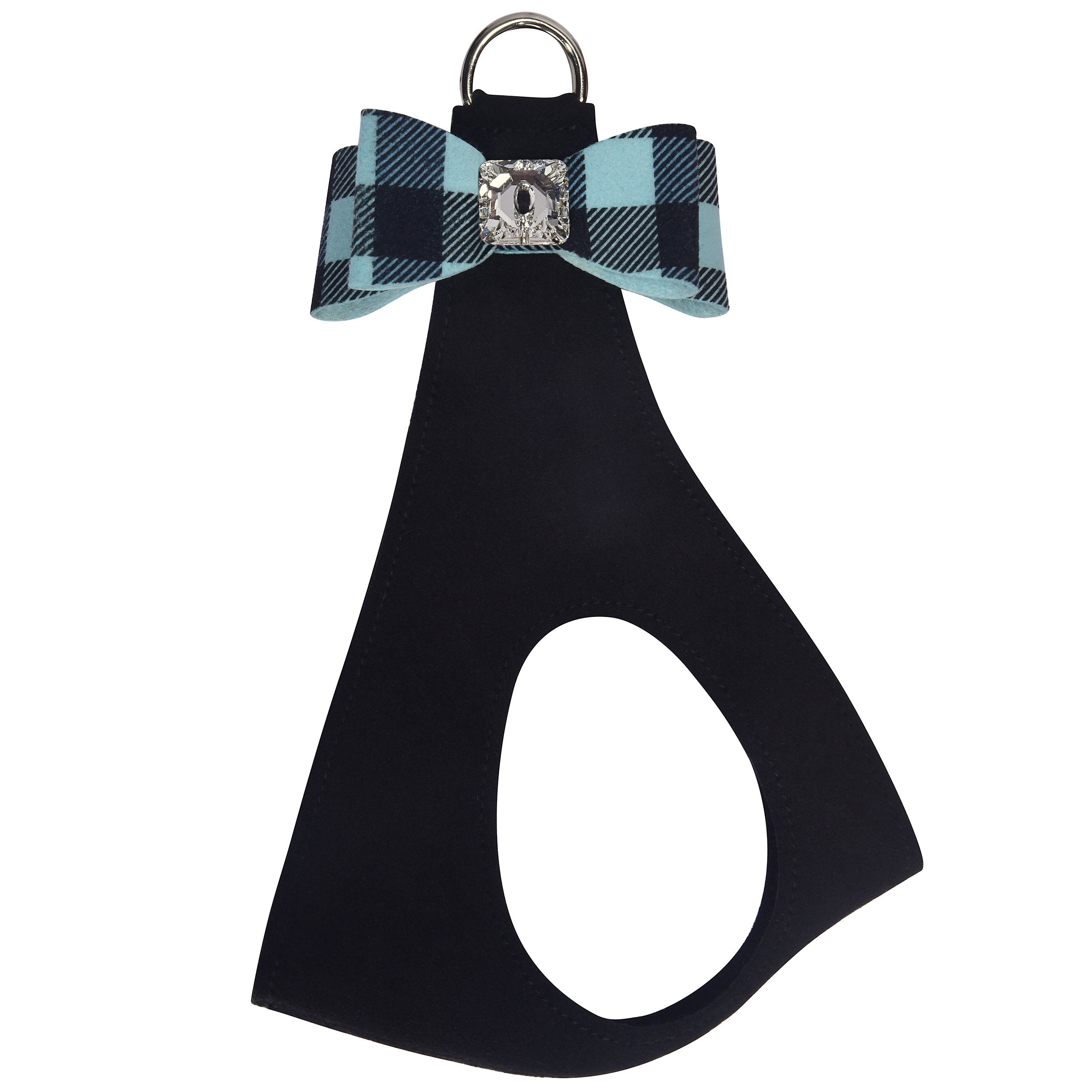 Tiffi Gingham Big Bow Step-In Dog Harness - Adjustable Pet Vest for Small Medium Dogs, Perfect for Walking, Training & Outdoor Adventures