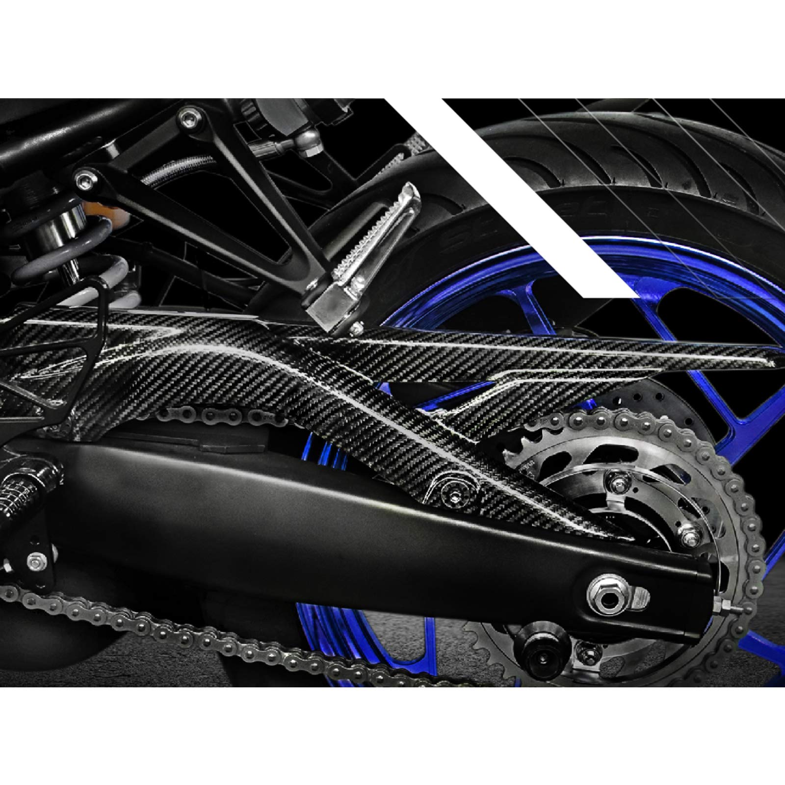 Carbon Fiber Chain Guard for Yamaha MT-25/MT-03 & YZF-R3/R25 (2015-2022) - Lightweight Motorcycle Protection for Street & Track Racing