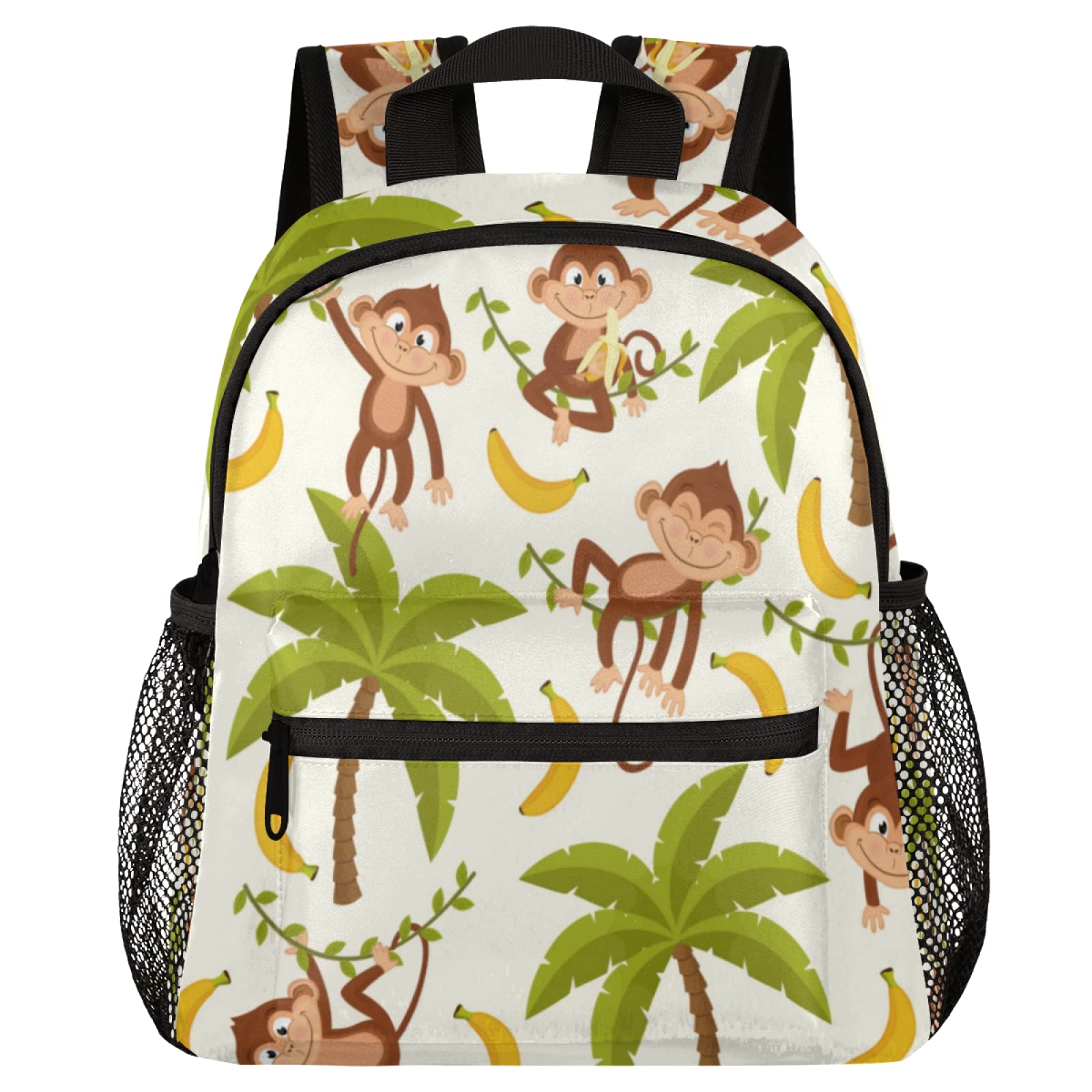 Kids Animal Monkey Banana Backpack for Girls & Boys - Lightweight Toddler Travel Bag with Chest Strap | School Backpack, Daycare Bag & Vacation Essential for Preschoolers