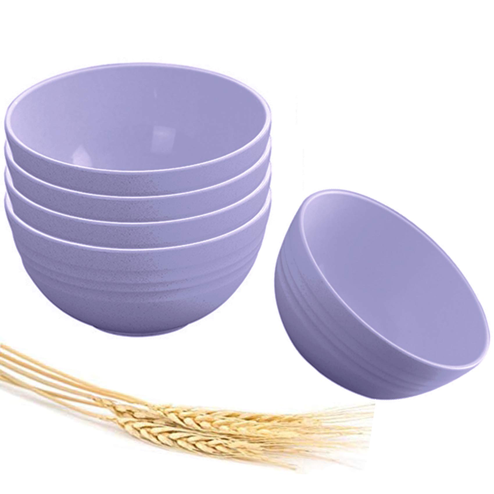 5-Piece Small Bowl Set - 14oz Reusable Kitchen Bowls for Desserts, Soup, Oatmeal, Pasta & Salad | Microwave & Dishwasher Safe | Perfect for Home, Restaurant & Party Serving (Purple)