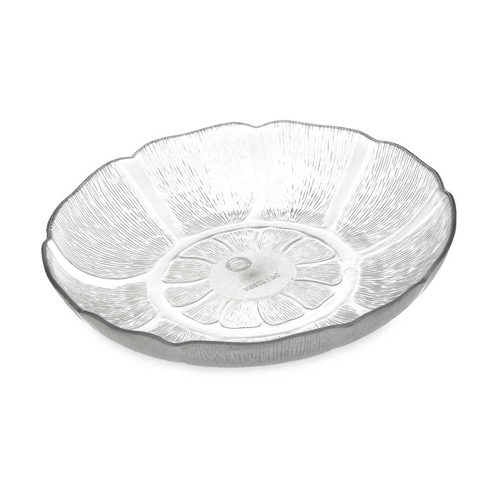Carlisle 690707 Clear 23.9 oz Petal Mist Soup and Salad Plate - Perfect for Restaurants, Catering, and Elegant Dinner Parties