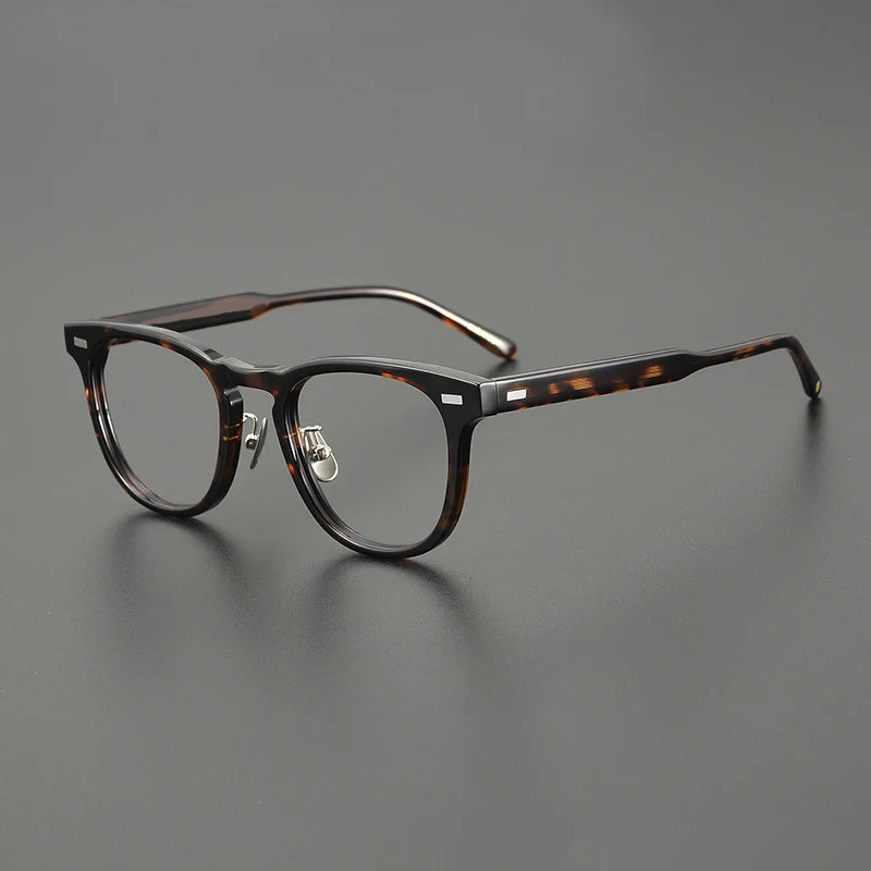 Black Unisex Square Acetate Eyeglasses Full Rim Frame - Stylish Reading Glasses for Men & Women - Perfect for Office, Reading & Fashion Accessories