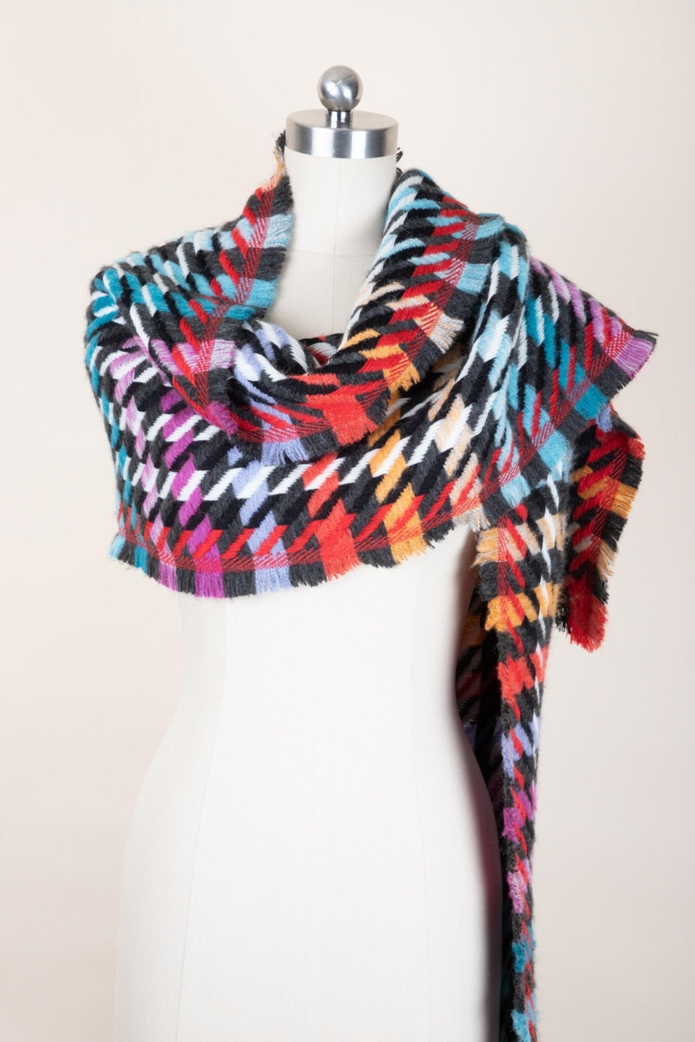 Colorful Woven Rainbow Accented Scarf for Women - Soft Lightweight Fashion Accessory for Spring, Fall & Winter Outfits