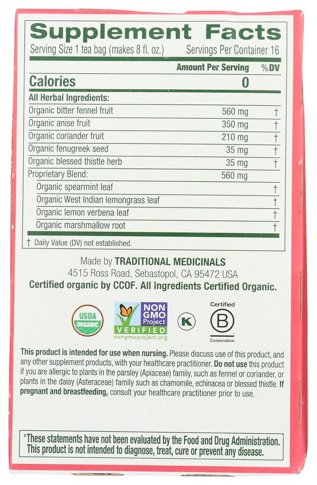Organic Mother's Milk Herbal Tea for Lactation Support - 12 Pack (192 Tea Bags) | Promotes Healthy Breast Milk Production | Nursing & Postpartum Wellness | Ideal for Breastfeeding Moms & New Mothers