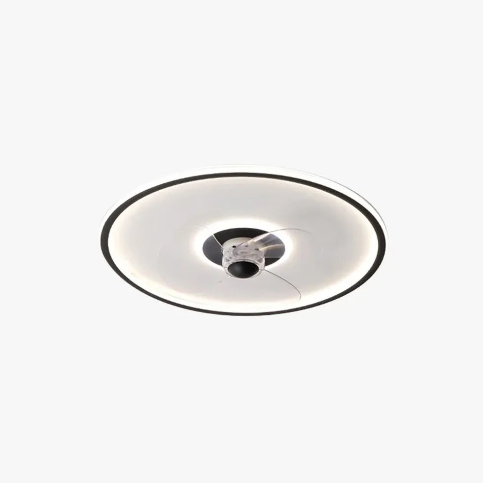 Modern White Ceiling Fan with LED Light - Minimalist Design for Bedroom, Living Room, and Office