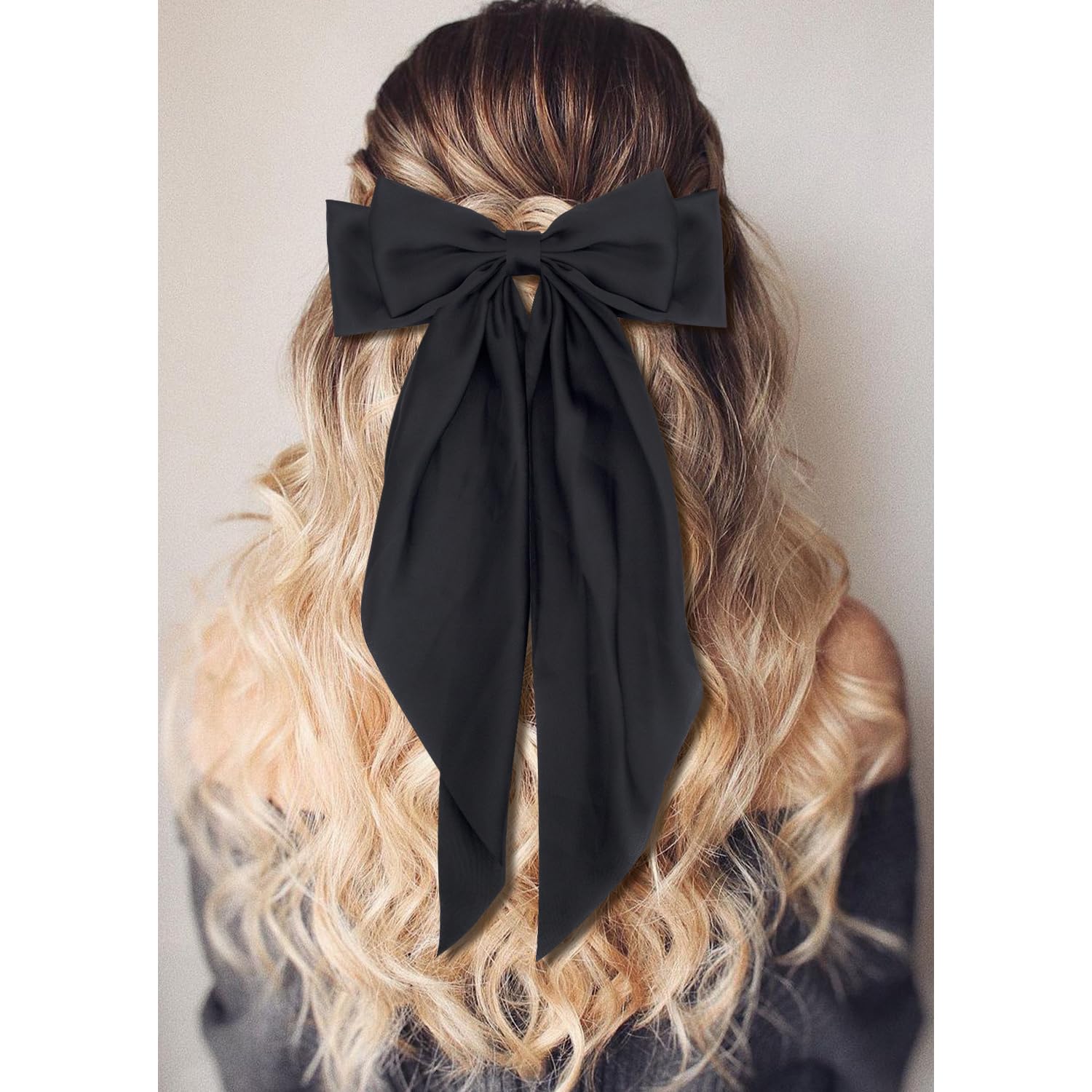 6 PCS Cute Hair Bows for Women & Girls - Tassel Ribbon Bowknot Hair Clips in Black & White - Perfect Hair Accessories for Parties, Weddings & Daily Wear