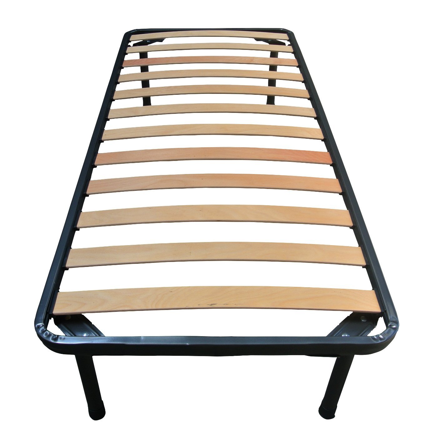 Baldiflex Iron Bed Frame with Beech Wood Slats for Orthopedic Mattress - Single Size Napoleone Model - Perfect for Back Pain Relief & Ergonomic Sleep Support