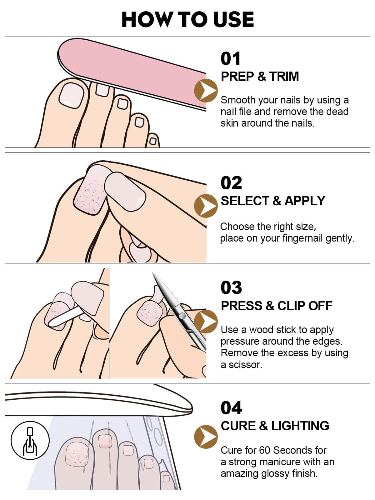 EBANKU Gel Toe Nail Stickers - Long-Lasting UV/LED Cured Nail Art Wraps for Toes, Gradient Pink Design | Salon-Quality At-Home Pedicure & Toe Nail Decoration for Parties, Vacations, and Special Occasions