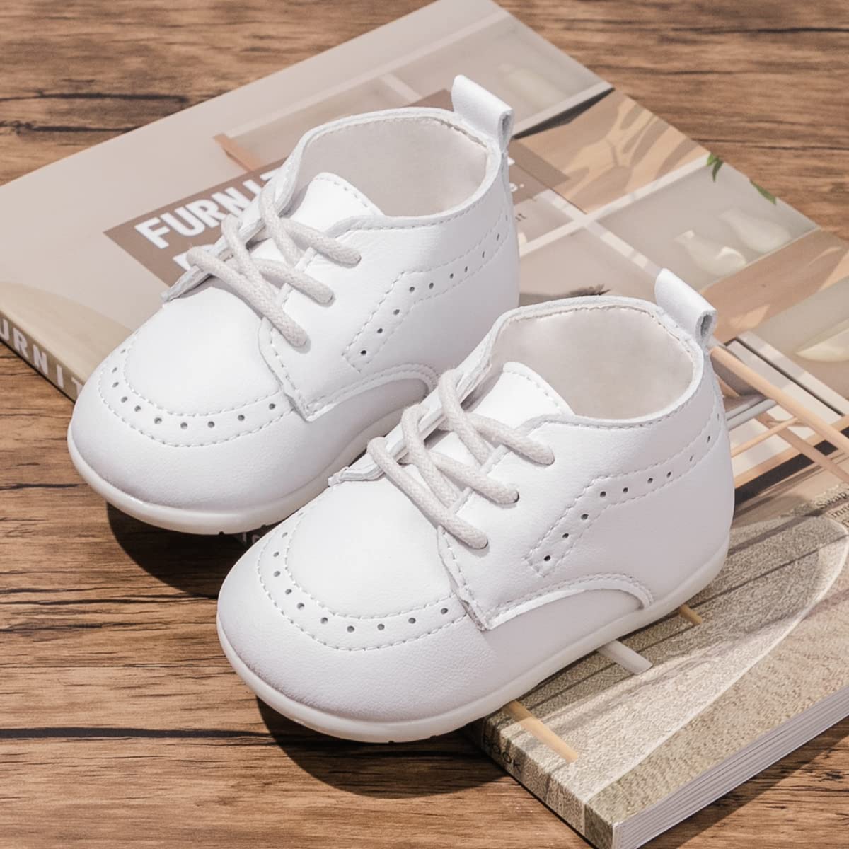 Baby Oxford Shoes for Boys & Girls - PU Leather Loafers with Soft Sole for Weddings & Walking