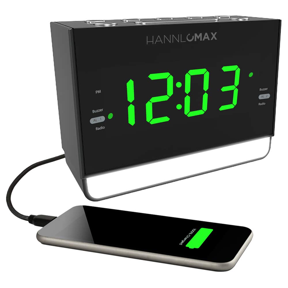 HANNLOMAX HX-128CR Digital Alarm Clock Radio with PLL FM Radio, 1.2