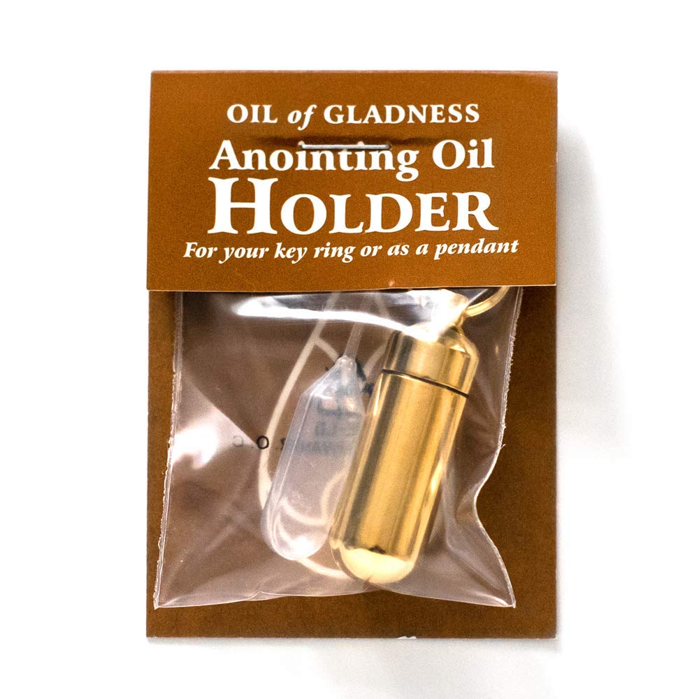 Oil of Gladness Anointing Oil Value Pack - Premium Gold-Tone Bottle Holder for Religious Ceremonies, Prayer & Spiritual Healing