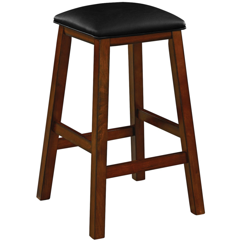 Solid Wood Backless Square Barstool - 24 Inch Counter Height Bar Stool with Footrest, Rustic Modern Kitchen Island Stool for Home, Cafe & Restaurant Decor