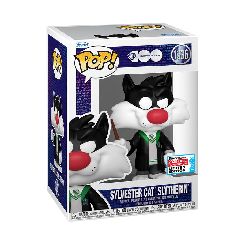 WB100 Looney Tunes: Sylvester Cat Slytherin Funko Pop! NYCC 2023 Exclusive - Perfect for Harry Potter Fans & Cartoon Collectors