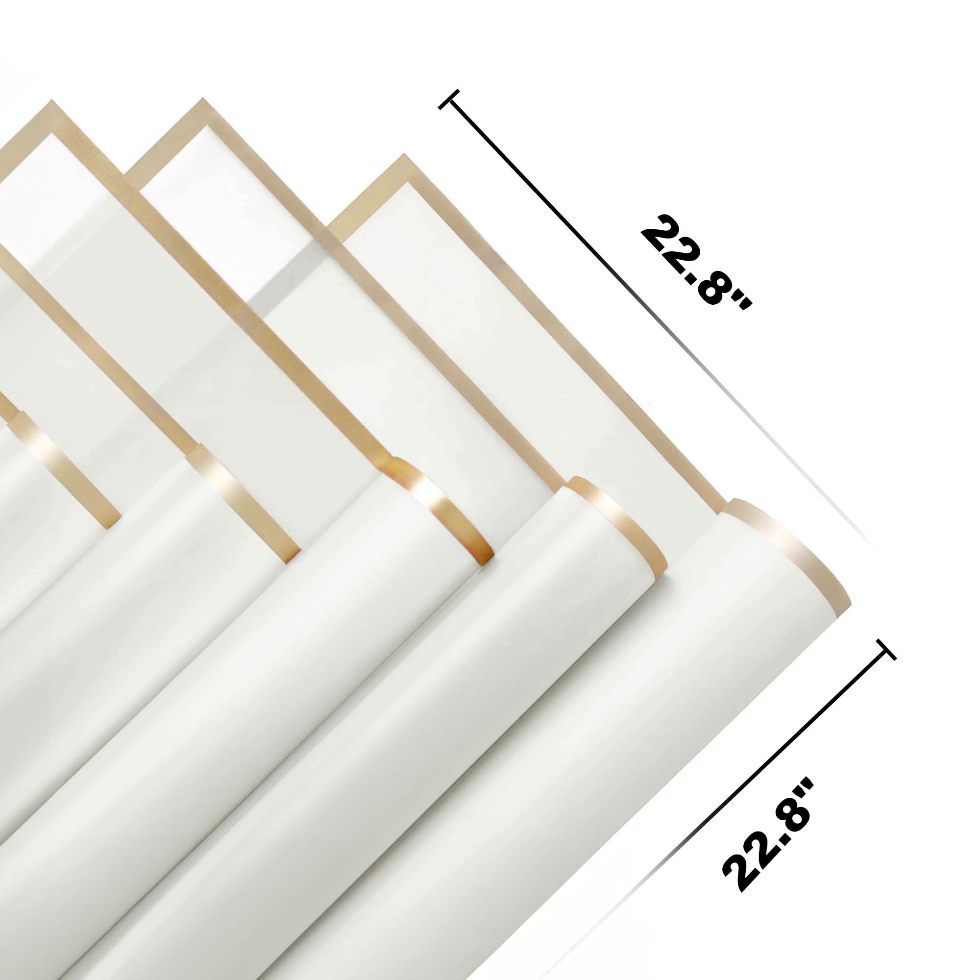 Alijoy 20 Sheets White Floral Wrapping Paper - 22.8