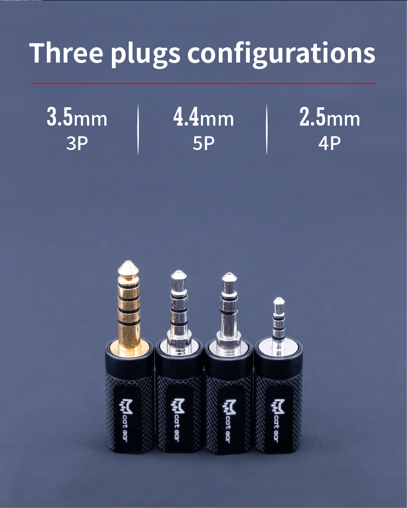 Upgraded Catear TUXEDO MMCX & 2pin Earphone Cable - 3.5mm/2.5mm/4.4mm Audio Jack Options for Hi-Fi Headphones - Perfect for Audiophiles, Studio Monitoring & Portable Music Listening